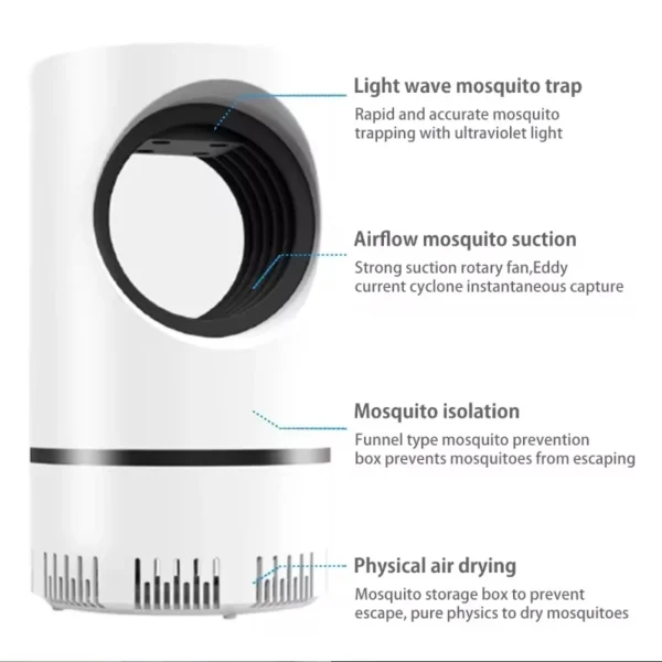 USB Electric Led Mosquito Killer Lamp Repellent Zapper Fly Power Uv For Home Insect Light Nightlight Indoor Bedside Night Socket - Image 5
