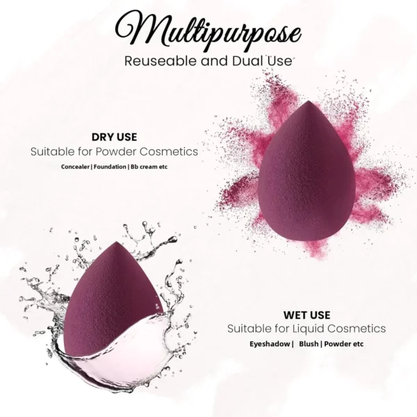 4-Pack Multifunctional Beauty Blenders, for Foundation, Cream & Liquid Cosmetics, Ultra-Soft Makeup Sponges with Storage Case - Image 3