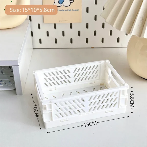 Foldable Storage Box with Handles Collapsible Crate for Toys, Cosmetics & Desk Organization - Image 8