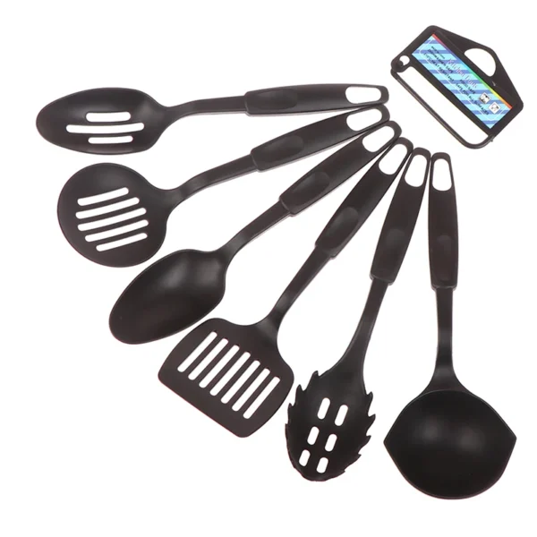 6Pcs Nylon Multifunction Black Shovel Spoon Soup Ladle Spatula Set Non-Stick Kitchenware Cooking Tools - Image 3