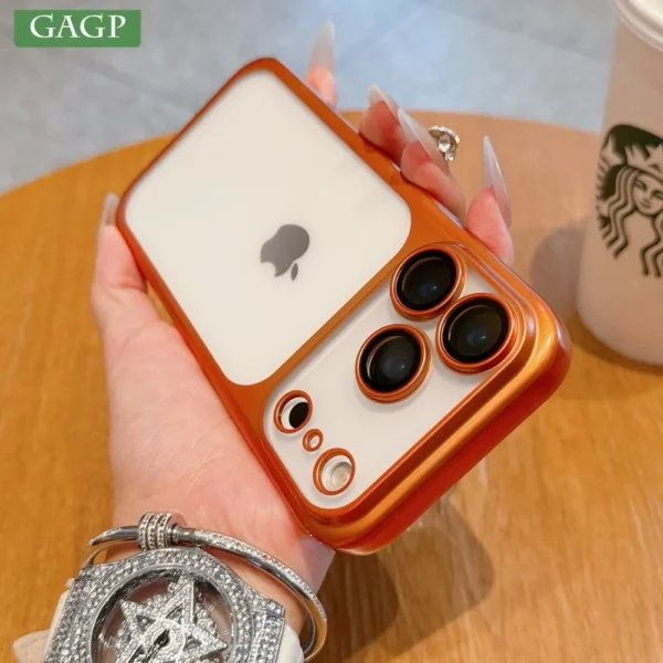17 ProMax Electroplating Large Window Matte Case For iPhone 17Pro 17 Air Max Ultra Thin Transparent PC Hard Cover with Lens Film