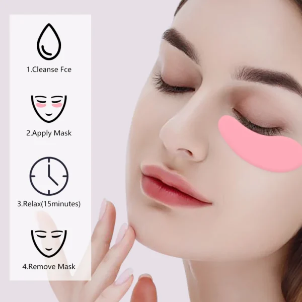 1Pair Reusable Eyepads Silicone Eye Patches Under Eyepads Anti Wrinkle Mask Patch Eyelash Extension Spacer Gel Patch Makeup Tool - Image 3