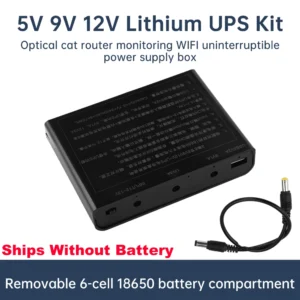 5V 9V 12V Output 60W UPS Uninterrupted Power Supply DIY Power Bank Box for House Router Cellphone Tablet Modem Without Battery