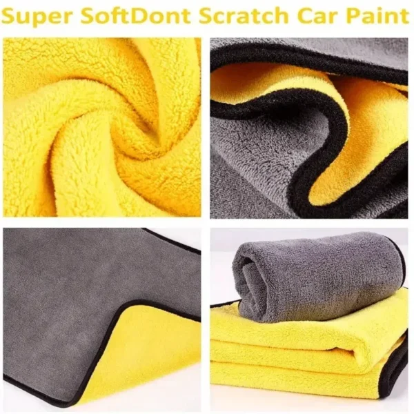 3/10/40Pcs Microfiber Car Cleaning Towel Thicken Soft Drying Cloth Car Body Washing Towels Double Layer Clean Rags Detailing - Image 6