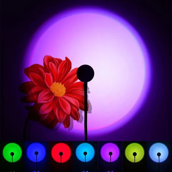 Drop Shipping USB Sunset Lamp LED Without Choice Mark Rainbow Neon Night Light Projector Photography Wall Atmosphere Lighting - Image 2