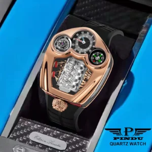 Home 35 PINDU Design NEW Engine Series Quartz Watch Men TOP-luxurious Stainless steel Compass Waterproof Swiss quartz 762 movement watch